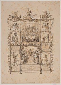 Herdenkingsblad van het kunstenaarscarnaval op 3 maart 1854