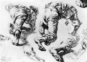 Een pagina met schetsen, 1913 door Adolph Menzel