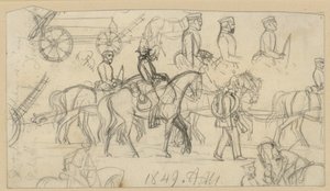 Studies over artillerie en cavalerie door Adolph Menzel