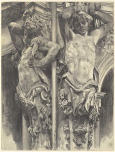 Atlassen op de Wallpavillon van de Dresden Zwinger door Adolph Menzel