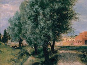 Bouwplaats met wilgen, 1846