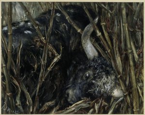 De yakstier in het bamboe. Uit het „Kinderalbum“ door Adolph Menzel