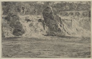 Watervallen van de Rijn bij Schaffhausen Rheinfall von Schaffhausen, 1885