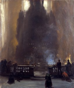 Interieur van de kerk (barokaltaar) door Adolph Menzel