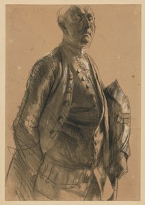 Modelstudie voor Maupertuis. Voorstudie voor het schilderij „Fluitconcert van Frederik de Grote in Sanssouci“ door Adolph Menzel