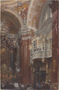 Het interieur van de Jacobskirche in Innsbruck
