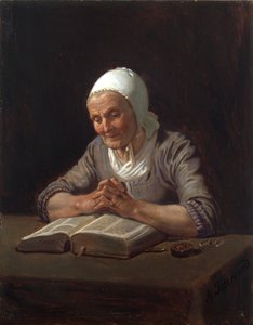 Oude vrouw die leest