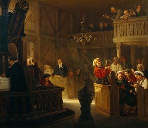 Dienst in een Noorse plattelandskerk