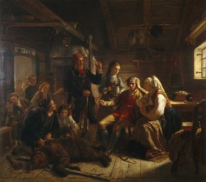 De Gewonde Berenjager door Adolph Tidemand