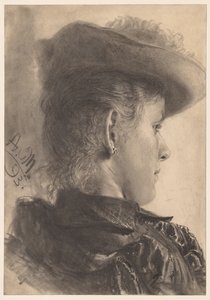 Borstbeeld van een vrouw, gezien van achteren, 1893 door Adolph Menzel