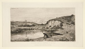 Un rocher dans les communaux de Rix (Ain) door Adolphe Appian