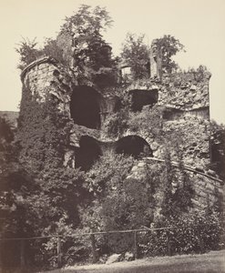 De ontplofte toren, Kasteel Heidelberg, ca. 1865 (foto) door Adolphe Braun