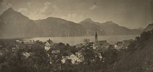 Uitzicht op Flüelen, Zwitserland
