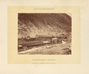 Gotthardspoorweg: Installatiesysteem in Göschenen door Adolphe Braun and Cie