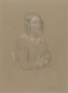 Damesportret door Adolphe Felix Cals