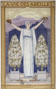 Het leven van bijen: Allegorie - Tekening door A. Giraudon door Adolphe Giraudon