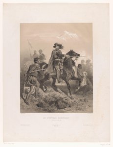 Generaal Giuseppe Garibaldi als aanvoerder in de Slag bij Varese door Adolphe Jean Baptiste Bayot