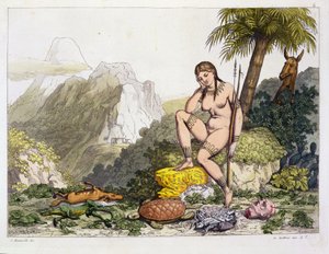 Zuid-Amerikaanse Indiaanse Vrouw, gegraveerd door Gallo Gallina door Adolphe Joseph Thomas Monticelli