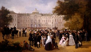 Een dagwandeling nabij het kasteel van Strelno in 1840