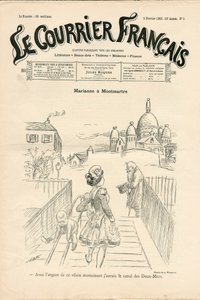 Omslag van Le Courrier français, nummer 5, Satirique in N & B door Adolphe Leon Willette