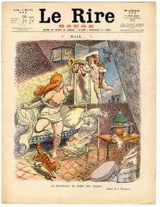 Omslag van The Red Laughter, Satirisch in Kleuren door Adolphe Leon Willette