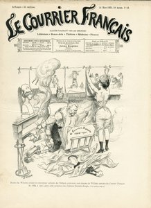 Illustratie van Adolphe dit Willette voor de omslag van Le Courrier francais door Adolphe Leon Willette