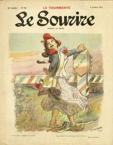 Illustratie van Adolphe dit Willette voor de omslag van Le Smile, nr. 28, 09/07/14 - De steek in de rug - Nationalisme, Franse Revolutie, Oorlog van 14-18, Fronten - Marianne