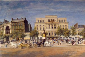 Algemeen overzicht van de theaters van de boulevard du temple voor de doorbraak van de Boulevard Prince Eugene (detail)
