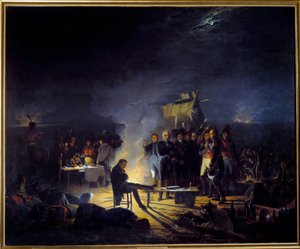 Bivak van Napoleon I op het slagveld van Wagram (5-6 juli) door Adolphe Roehn