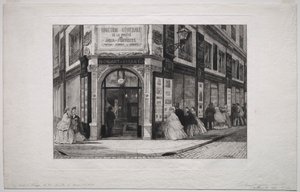Hoofdkwartier van de Société des Aquafortistes, 1864 door Adolphe Théodore Jules Martial Potémont
