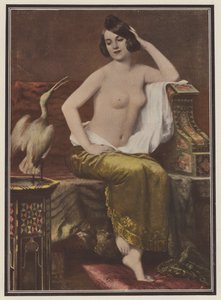 De favoriet, vrouw met een vogel door Adolphe Weisz
