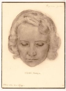 Fotoreproductie van een portret van Hilde Maria door Han van der Kop door Adriaan Bijl (attributed to)