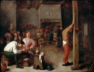 Interieur van een herberg door Adriaen Brouwer