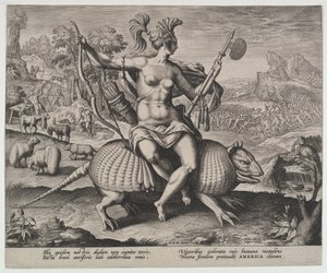 Amerika, van de Vier Continenten door Adriaen Collaert