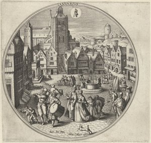 Januari door Adriaen Collaert