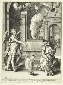 De aankondiging aan Johannes door Adriaen Collaert