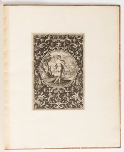 Juno, plaat uit een suite van 6 ornamentale ontwerpen met het Oordeel van Parijs door Adriaen Collaert