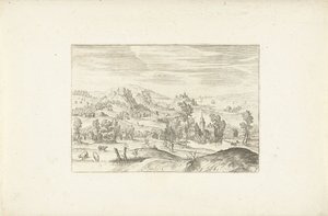 Landschap met een beekje door Adriaen Collaert