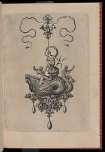 Plaat 8, uit Bullarum Inaurium, Hangers, Oorbellen, enz. Ontwerpen van de Meest Bekwame Aard, Deel Twee door Adriaen Collaert