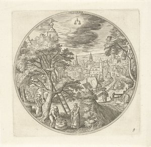 September De twaalf maanden door Adriaen Collaert