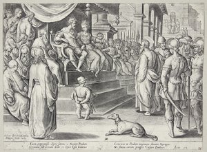 Sint Paulus voor Festus en Agrippa door Adriaen Collaert