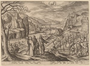 De gelijkenis van de twee zonen en de onrechtvaardige pachters door Adriaen Collaert after Hans Bol