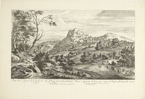Gezicht op Saint Laurent de la Roche (Veuë de St. Laurent de la Roche du costé du Bourg dans la franche Comté)