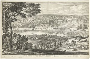 Gezicht op het kasteel van Fontainebleau (linkerblad)