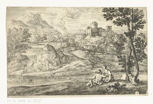 Landschap met kasteel door Adriaen Frans Boudewyns
