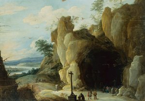 De rust op de vlucht naar Egypte door Adriaen Isenbrandt or Isenbrant