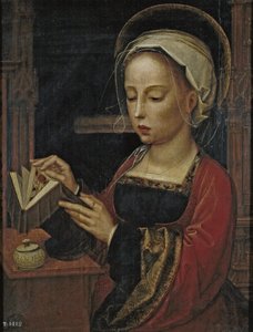 Maria Magdalena Lezend door Adriaen Isenbrandt or Isenbrant