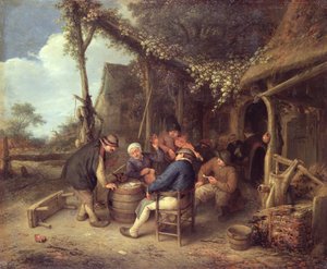 Na het werk op het platteland door Adriaen Jansz. van Ostade