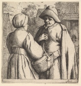 Gesprek op straat, 1610-85 door Adriaen Jansz. van Ostade