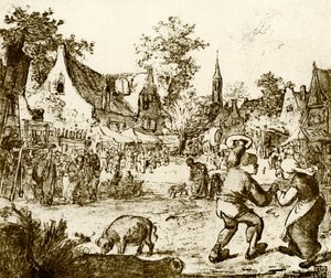 Nederlandse kermis door Adriaen Jansz. van Ostade